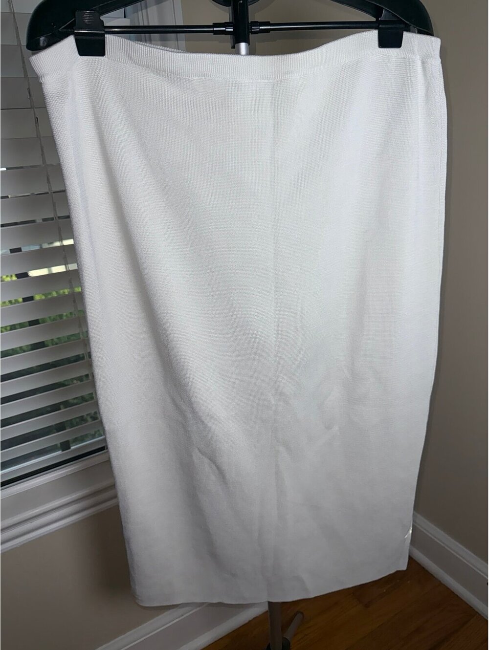 Eileen Fisher Woman 1X Ivory Silk Organic Cotton Knit Midi Skirt Plus Size NWOT - Picture 2 of 7